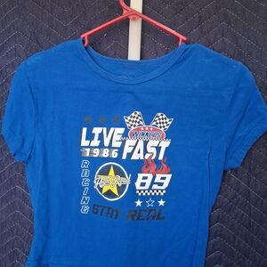 Kiss Blue Racing Graphic Kids T-Shirt